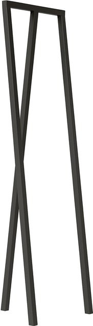 HAY Loop Stand Hall Garderobe aus Stahl in Schwarz mit kontinuierlicher linearer Schiene und Tripod-Gestell in industrieller Ästhetik - Bild 1