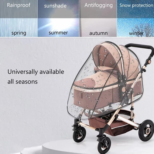 Universeller transparenter Regenschutz für Kinderwagen und Buggys als atmungsaktiver Wind- und Sonnenschutz - Bild 1