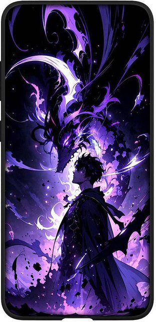 MINISO Handyhülle Solo Leveling Anime Sung Jin Woo Design für Samsung Galaxy, iPhone, Xiaomi Redmi und OPPO in Purple - Bild 1