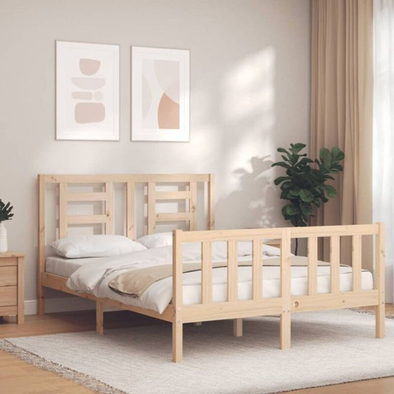 Massivholzbett Vidaxl aus Kiefernholz in Braun im Landhaus- und Skandinavischen Stil, B/T/H: 120 x 200 cm - Bild 1