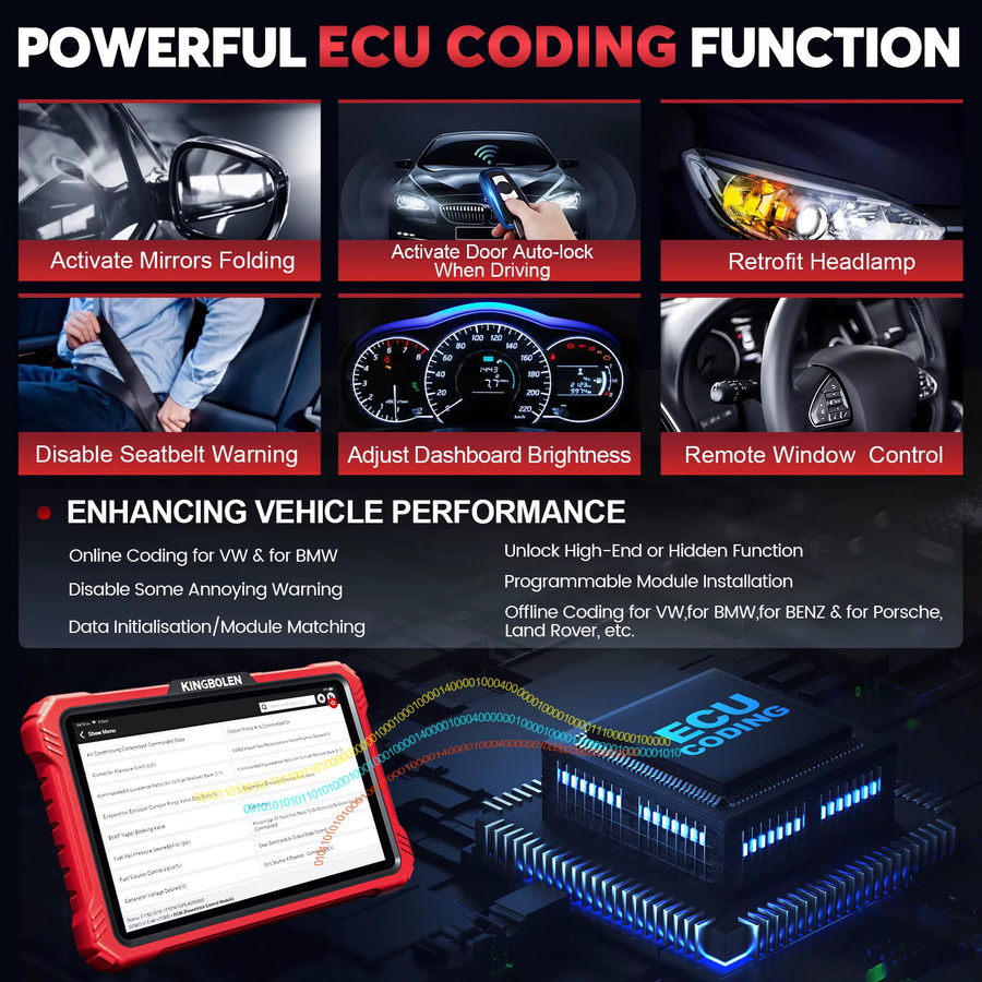 KINGBOLEN K10 PRO ELITE OBD2-Scanner mit ECU-Codierung, CANFD FCA und allen Systemdiagnosetools für über 40 Servicefunktionen sowie aktive Tests - Bild 2
