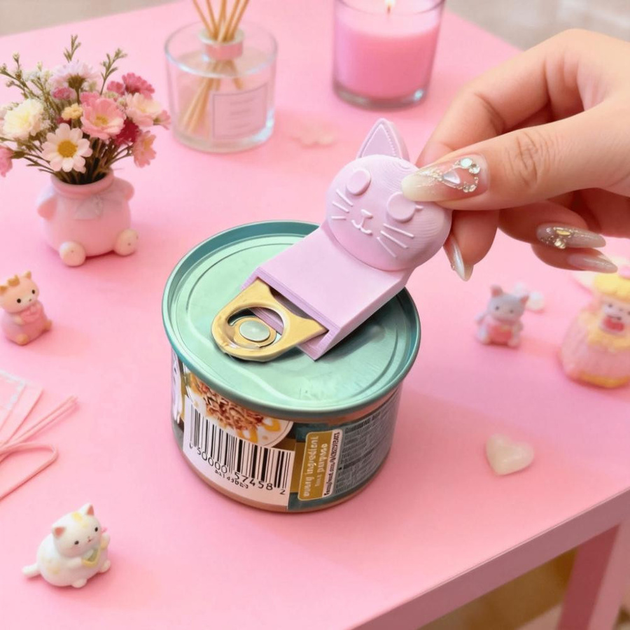 Dosenöffner für Katzen- und Hundefutter sowie Konserven in Rosa - Bild 2
