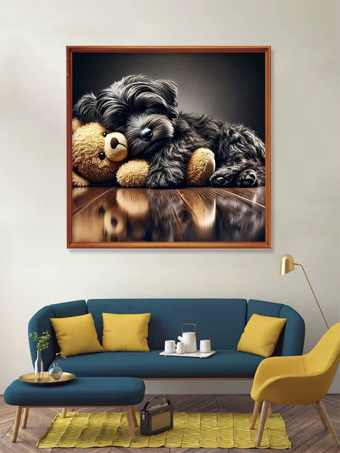 EverShine 5D-Diamantgemälde DIY Hund und Welpe Mosaik-Tierhandwerk in Mehrfarbig, B/H/T: 20 x 20 x 20 cm - Bild 3