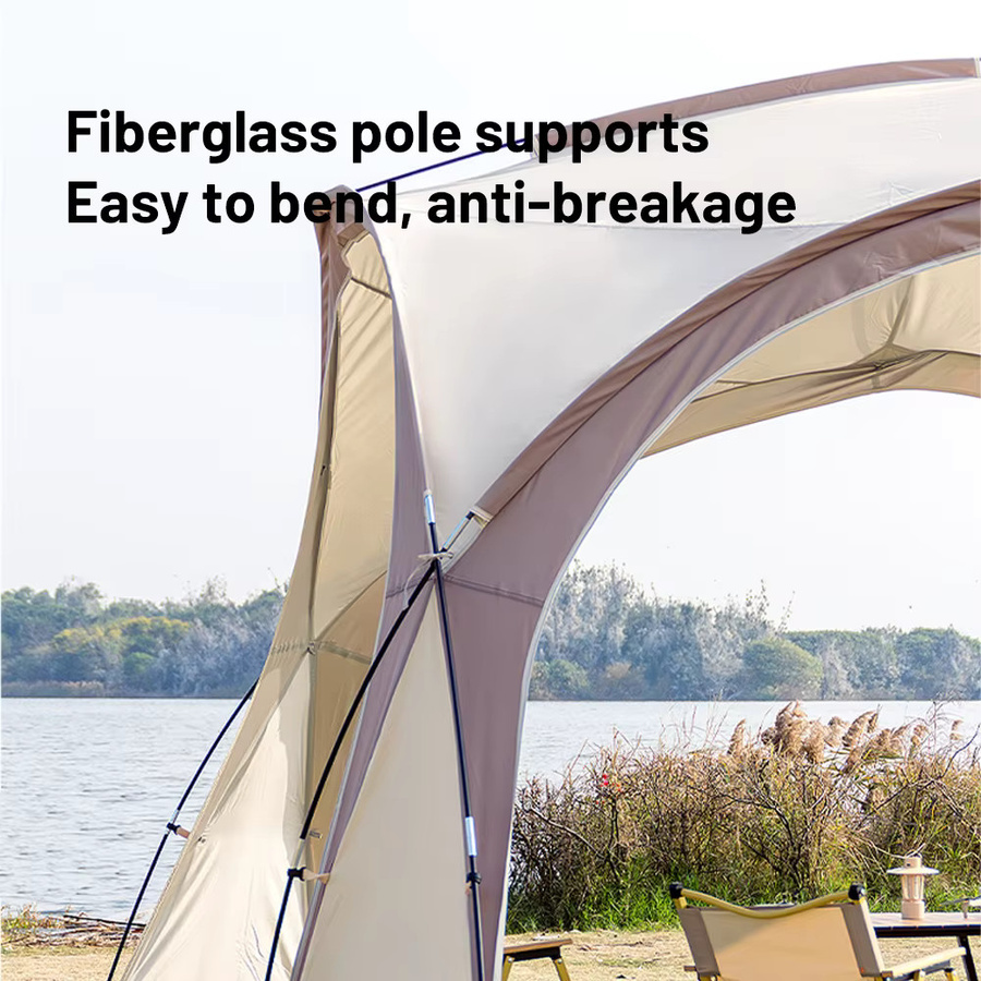 Sonuto Extra Großes Kuppelzelt Pop-up Camping Pavillon mit Moskitonetz in Schwarz oder Beige - Bild 5