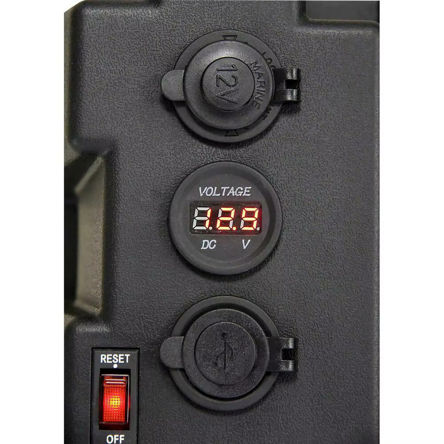 BYSSEA Marine-Batteriekasten in Schwarz mit USB-Ladegerät und Voltmeter für Boot, Auto und Wohnmobil - Bild 3