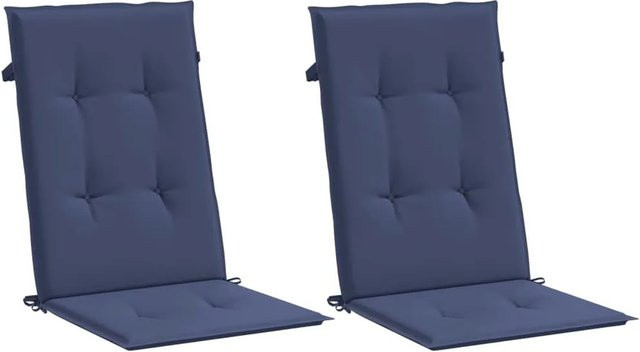 vidaXL Hochlehner-Auflagen 2er-Set aus wasserabweisendem Polyester in Marineblau - Bild 1