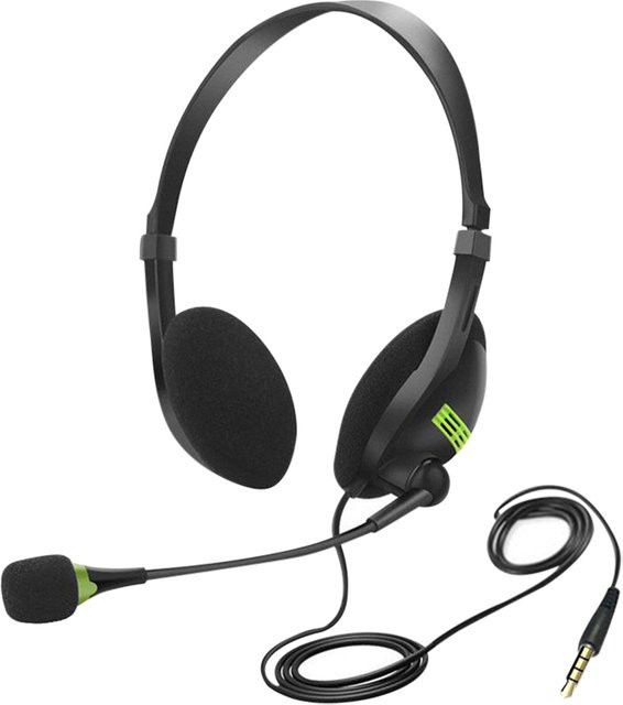 WYMECT Universal USB Headset mit Mikrofon und Noise Cancelling, 3,5mm Klinke und USB-A, Schwarz - Bild 1