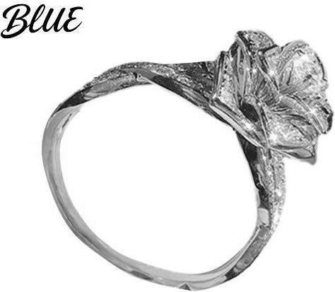 SILVERHOO Blumenring, Bicolor, Zirkonia, Damen, Silber, US 10 - Bild 1