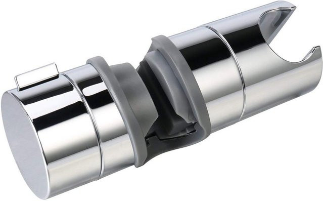 A qi Duschstangen-Schieber mit Halterung aus ABS-Chrom in Silber, verstellbar für 19–25 mm - Bild 1