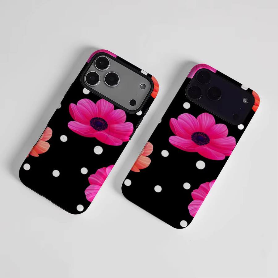 CaseLumi Matte Bumper Schutzhülle mit MagSafe Kompatibilität und Polka Petals Design für iPhone 17 16 15 14 13 Pro Max in Multicolour - Bild 3