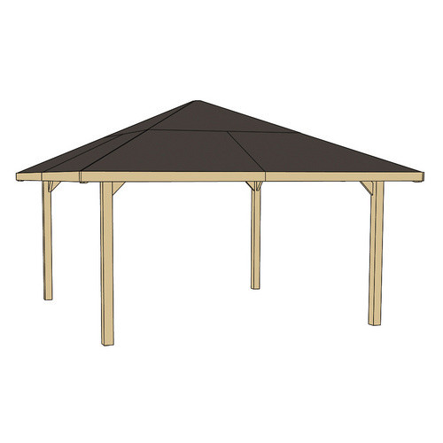 WEKA Pavillon Paradies aus Holz in Beige mit Fenstern, B/H/T: 433 x 314 x 433 cm - Bild 2