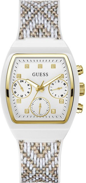Guess Damenuhr Rendezvous, Quarz, Silikon, 36 mm, Weiß - Bild 1