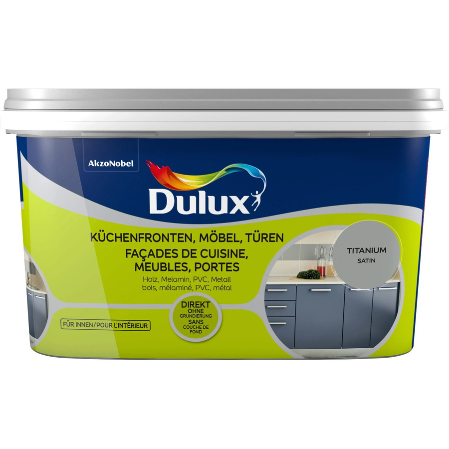 Dulux Fresh Up Lack für Küchen, Möbel und Türen in Satin Titanium, Farbe Grau/Silber, deckend - Bild 2