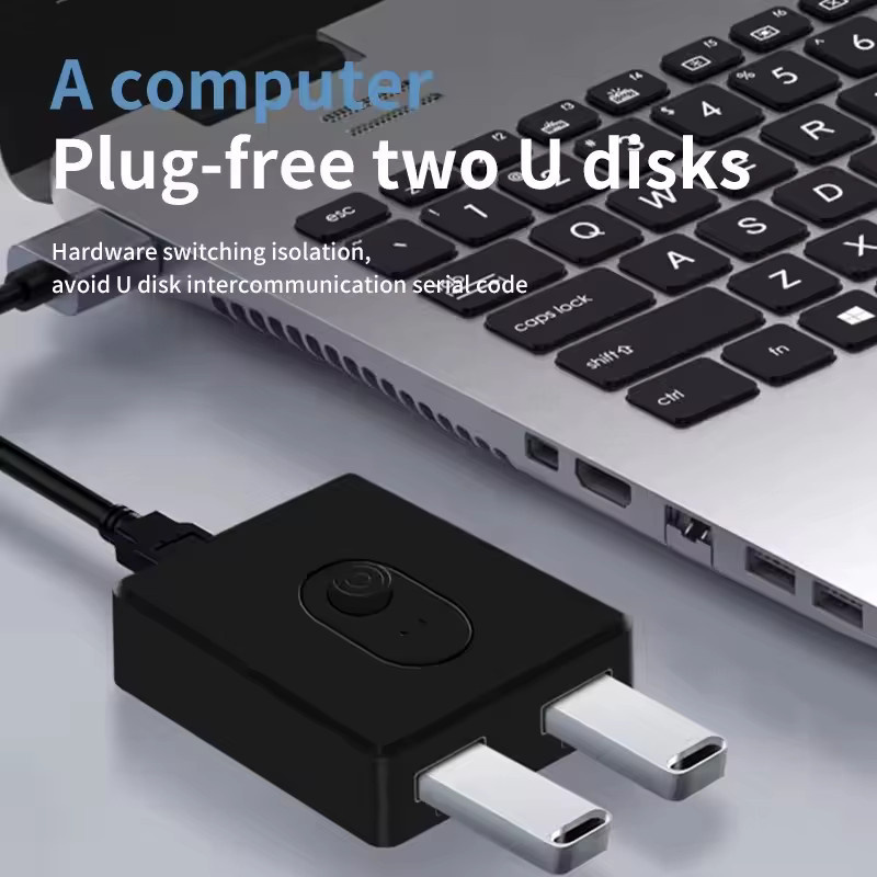 OUIO USB 3.0 KVM Switch Hub Bidirektionaler USB-A Splitter und Shared Controller in Schwarz - Bild 4