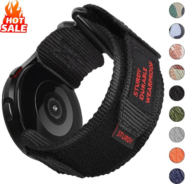 CAOWTAN Uhrenarmband Nylon, Schwarz, Unisex - Bild 1