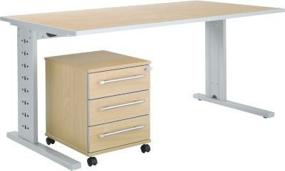 Schäfer Shop Select Büromöbelset Moxxo IQ 2-tlg. in Ahorn mit Schreibtisch und C-Fuß, B: 160 cm, T: 80 cm - Bild 1