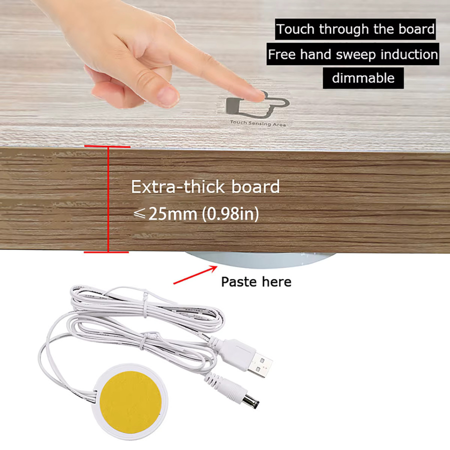 Mikenoon COB-LED-Streifenlicht mit Touch-Sensor, USB 5 V, dimmbar, Warmweiß, ideal für Küchenschränke, Kleiderschränke und Vitrinen - Bild 3