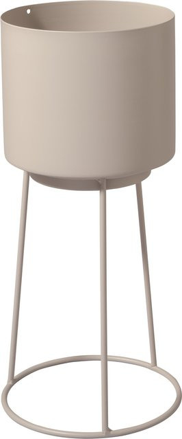 LIVARNO Planztopf mit Gestell aus Stahl in Beige und Schwarz, B/T/H: 30,0 x 13,9 x 13,9 cm - Bild 1