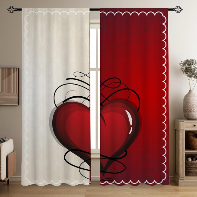 Wohnkultur Vorhänge mit Katzen-Motiv in Weiß, 2er-Set, semi-transparent, B: 50 cm, H: 130 cm - Bild 1