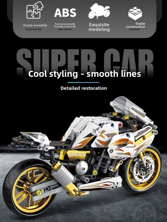 Platin BMW Motorrad, Baustein-Modell, Fahrzeuge - Bild 5