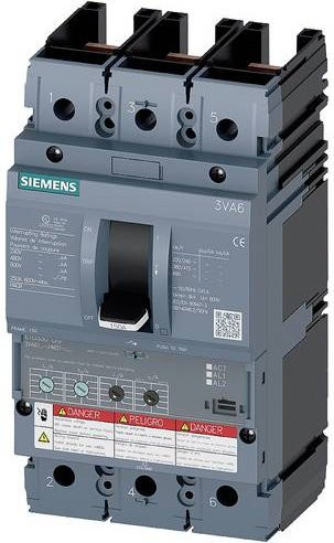 Siemens 3VA6110-5HM31-0AA0 Leistungsschalter in Grau mit einem Einstellbereich von 40 - 100A und einer maximalen Schaltspannung von 600 V/AC - Bild 1