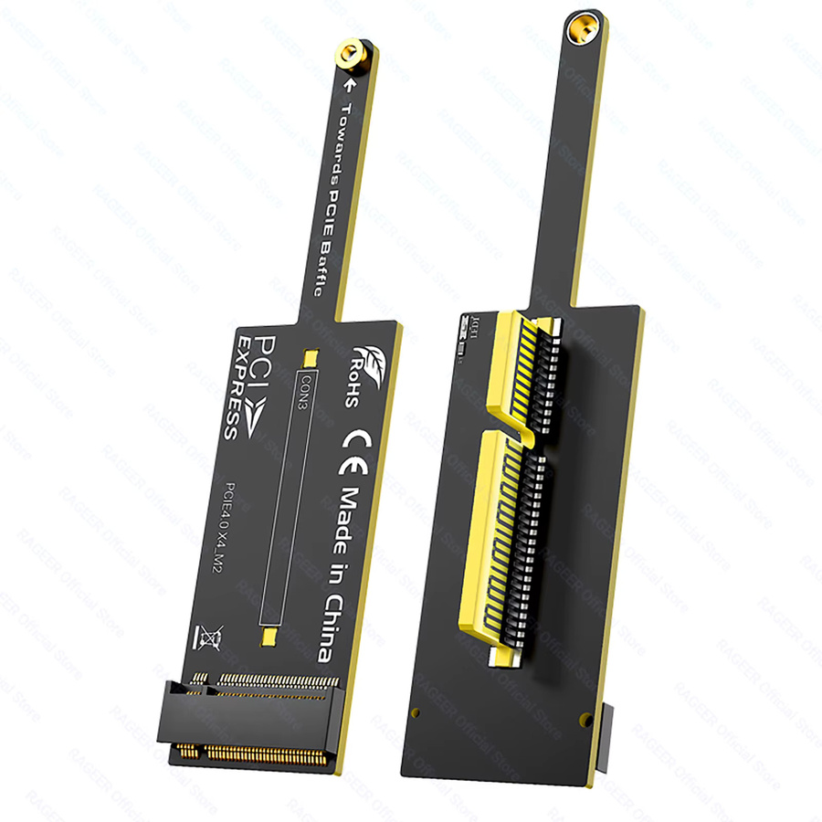 RAGEER PCIe 4.0 x4 zu NVMe Erweiterungskarte für M.2 2280 SSD in Schwarz - Bild 1