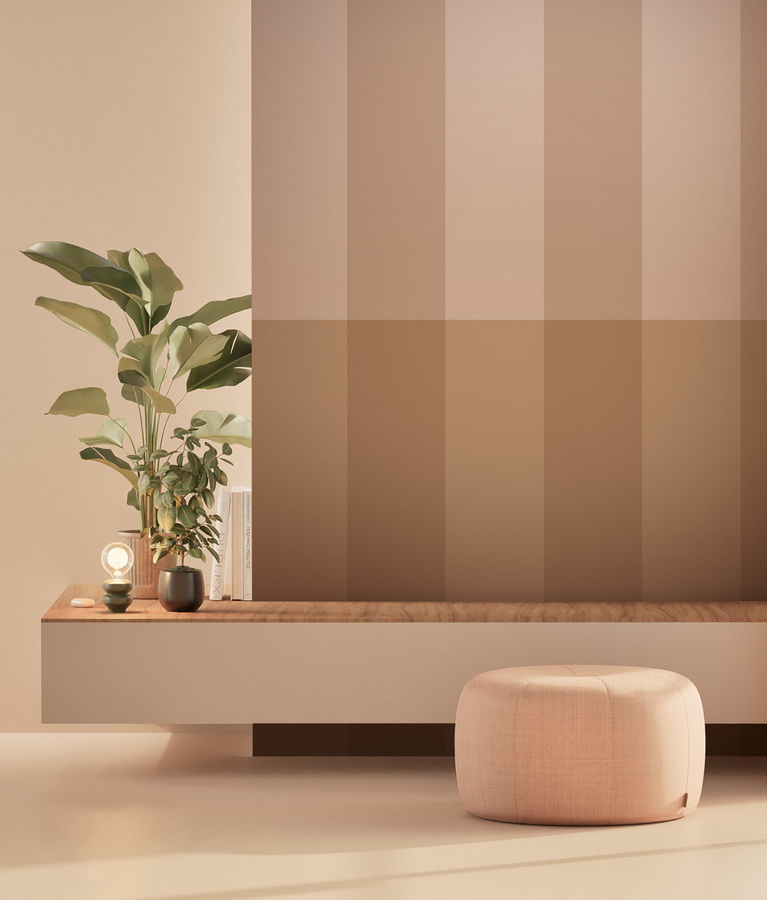 KEK Amsterdam Mural Wallpaper Gradient Stripes 1 Uyterlinde in Beige, Non-Woven, Breite: 280 cm, Höhe: 280 cm - Bild 1