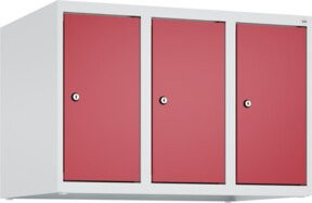 C+P Aufsatzschrank 7035 mit 3 Abteilen in Rubinrot, B: 50 cm, H: 75 cm, T: 50 cm, mit Zylinderschlössern und Soft-Anschlag - Bild 1