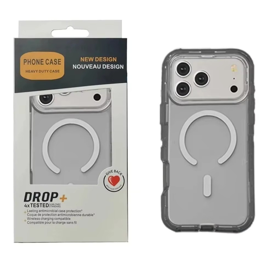 OTT Magnetische Klarsichthülle für iPhone 17 16 15 14 13 12 Pro Max mit MagSafe und militärischem Panzerungsschutz in Lila - Bild 1