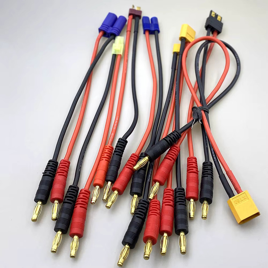 HBXINTAO T-Stecker-Adapter XT30 XT60 TRX EC3 EC5 auf 4,0mm Bananenstecker mit 14AWG Silikonkabel in Multicolour für RC-Auto und Lipo-Akku-Ladegeräte - Bild 3