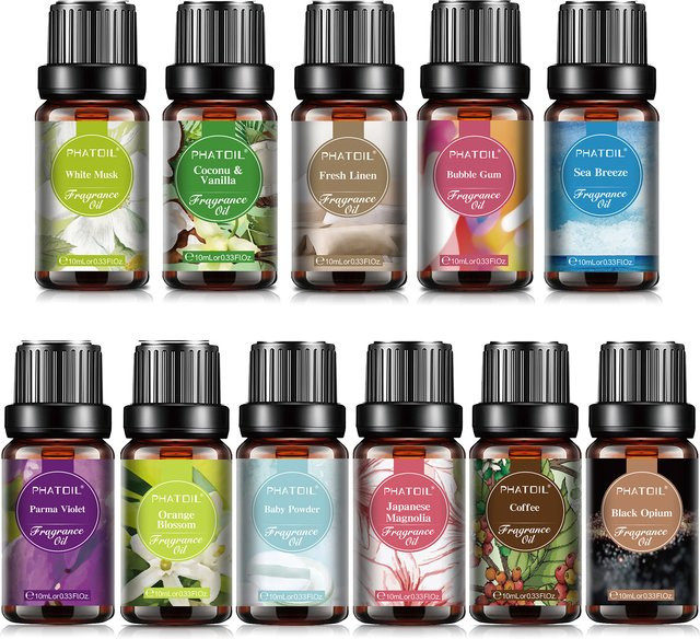 PHATOIL Duftöl, 10 ml, Unisex, Weißer Moschus, Kokosnuss, Vanille, Bubble Gum, Babypuder - Bild 1