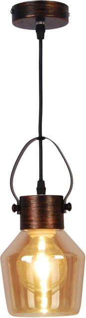 Näve Pendelleuchte Alex aus Glas und Metall in Gelb und Gold, Durchmesser: 14 cm, Höhe: 80 cm - Bild 1