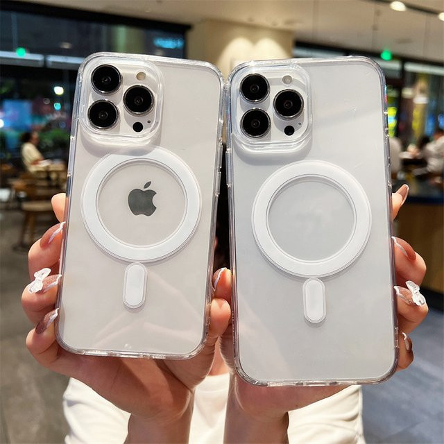 Transparente MagSafe Schutzhülle von NYFundas für iPhone 15 Pro Max, 14 Plus, 13 Mini, 12 und weitere Modelle - Bild 1