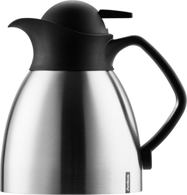 Helios Edelstahl-Isolierkanne mit Drucktaste in Silber, 0,6 l, Durchmesser: 13,6 cm, Höhe: 18,0 cm - Bild 1
