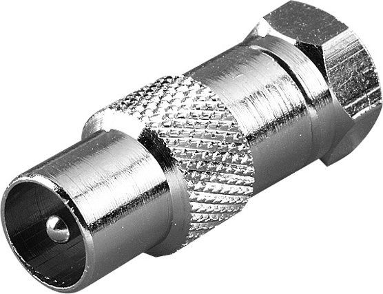 Vivanco F Kurzadapter in Silber mit F-Stecker - Bild 1
