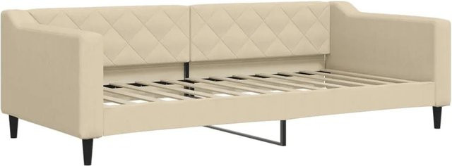 vidaXL Schlafsofa modern in Creme mit Schlaffunktion aus Stoff, B/T/H: 90 x 200 x 67 cm - Bild 1