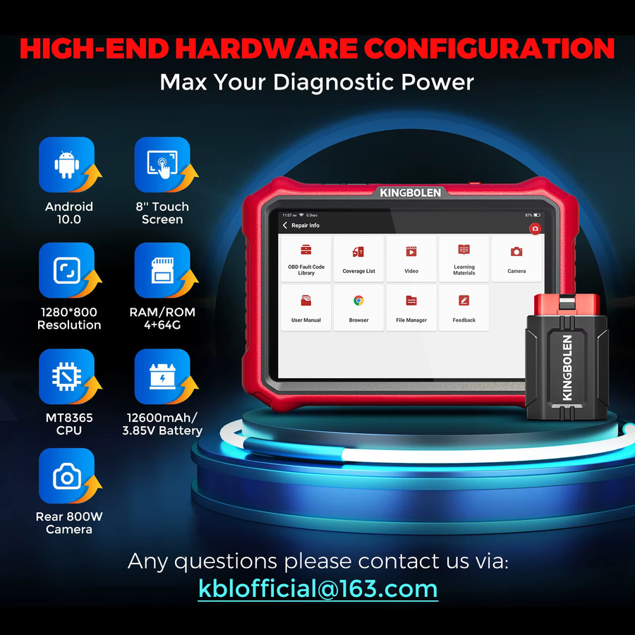 KINGBOLEN K8 PRO Diagnosegerät für deutsche Fahrzeuge mit ECU-Codierung, bidirektionalem Test und OBD-Scanner - Bild 7