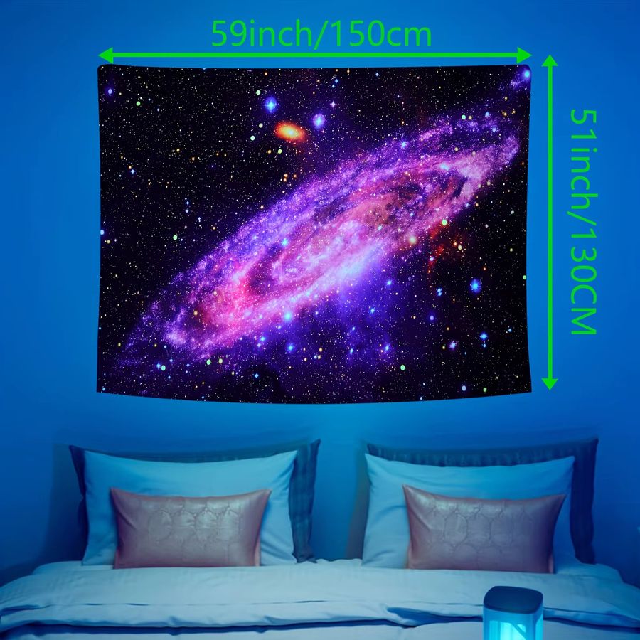 VIKAMA Illusion Galaxy Wandteppich mit Nebula und Planet Design für dein Wohnzimmer oder Gaming-Zimmer - Bild 2