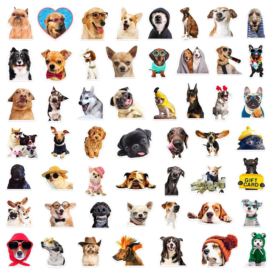 Rspctou Lustige Hunde-Meme Cartoon Aufkleber Kawaii Tier-Sticker in Mehrfarbig für DIY Dekoration - Bild 3