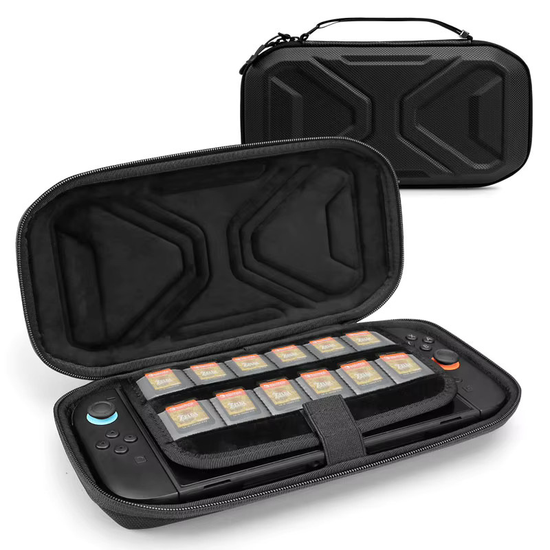 SUPCASE Mini Edition Carrying Case für Nintendo Switch 2 2025, schlanke Hartschalen-Reisetasche in Schwarz mit Platz für 12 Spielkassetten - Bild 6