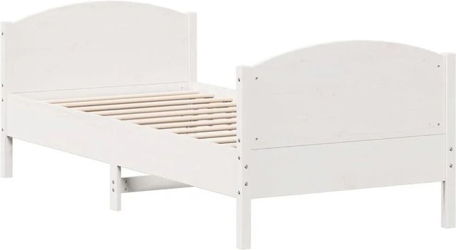 vidaXL Massivholzbett aus Kiefernholz in Weiß, B/T/H: 80 x 190 x 80,5 cm - Bild 1