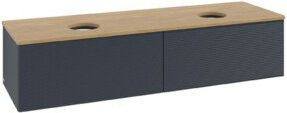 V&B Waschtischunterschrank Antao mit Frontstruktur in Eiche Honig, B/T/H: 160 x 50 x 50 cm - Bild 1