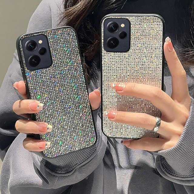 Xiaomi Schutzhülle mit Shiny Grid Muster aus TPU in Weiß für Poco F6 F5 Pro X3 X4 X5 X6 X7 Pro 5G - Bild 1