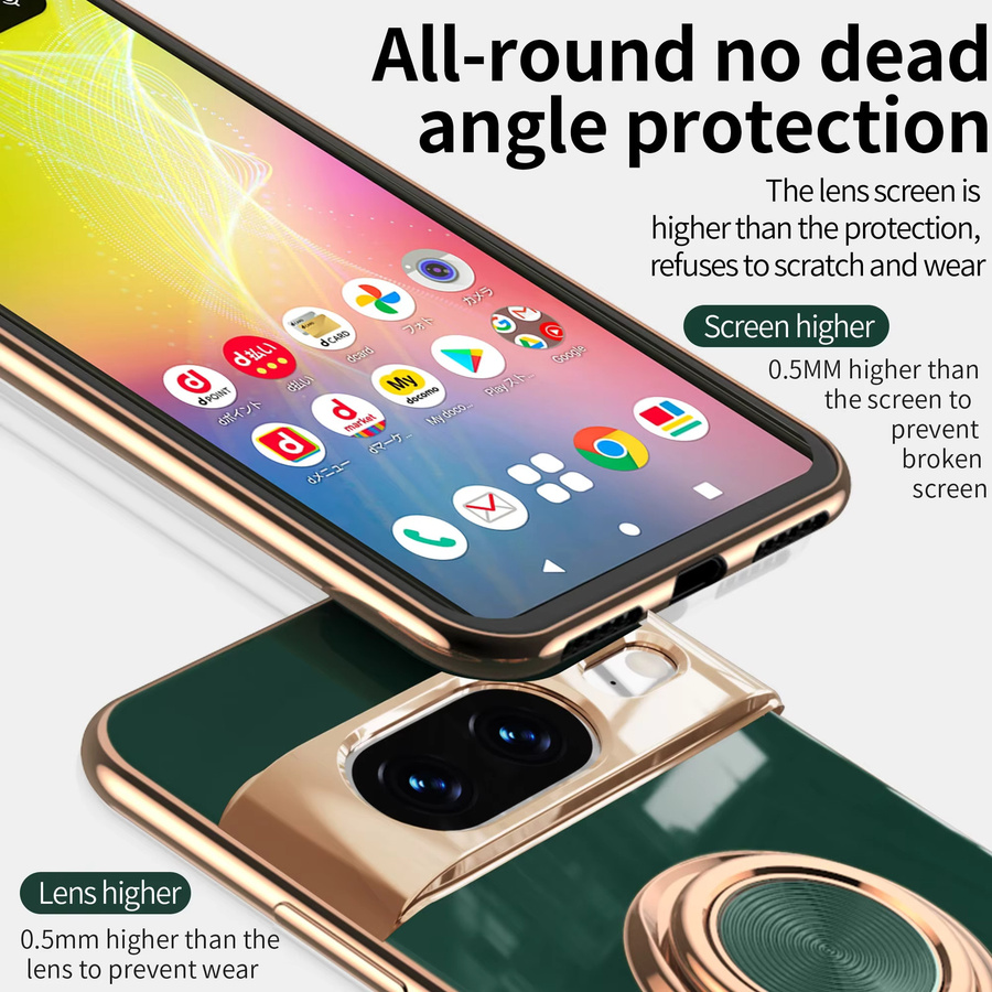 Stoßfeste Google Handyhülle mit galvanisierter magnetischer Ringhalterung in Grün für Google Pixel 9 Pro 8 Pro 7 Pro 8A 7A 6A 5A 8 7 6 - Bild 3