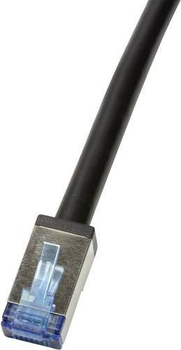 LogiLink CQ7023S RJ45 Patchkabel CAT 6a S/FTP Ethernet LAN Schwarz 0,50 m - Bild 1