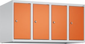 C+P Aufsatzschrank 7035/2004 mit 4 Abteilen und Zylinderschloss, B/T/H: 100 x 50 x 50 cm, Lichtgrau - Bild 1