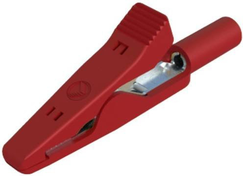 Hirschmann Test & Measurement MA 1 rt Krokodilklemme mit 2mm Steckanschluss aus Messing in Rot - Bild 1