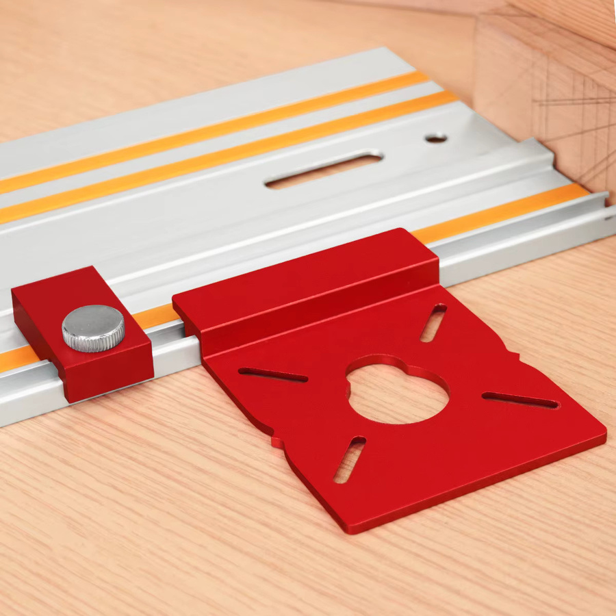 FNICEL Aluminium Führungsschienenverbinder Set in Rot für Schienensägen - Bild 1
