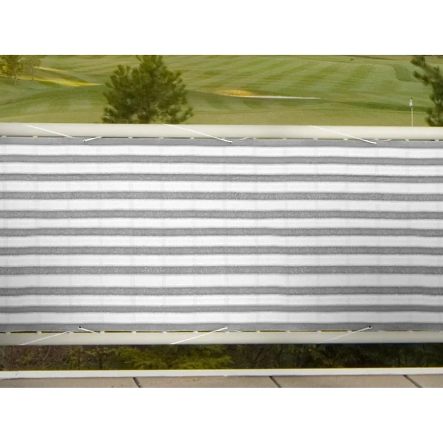 Floracord Balkonsichtschutz aus HDPE-Schattierungsgewebe, Grau-Weiß, Breite: 500 cm, Höhe: 90 cm - Bild 2
