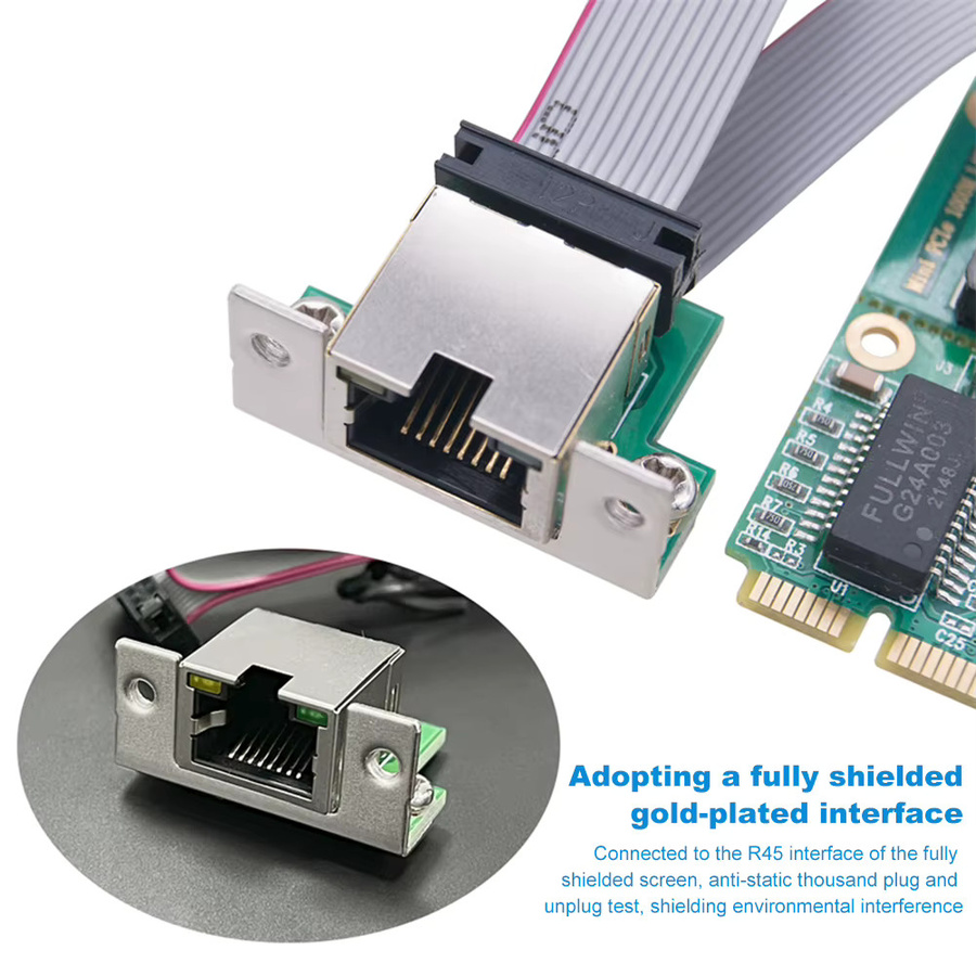 VODOOL Mini PCI Express Gigabit-Ethernet-Adapter mit RJ45-Anschluss, 10/100/1000M LAN-Netzwerkkarte für Desktop-PC, Grün - Bild 5